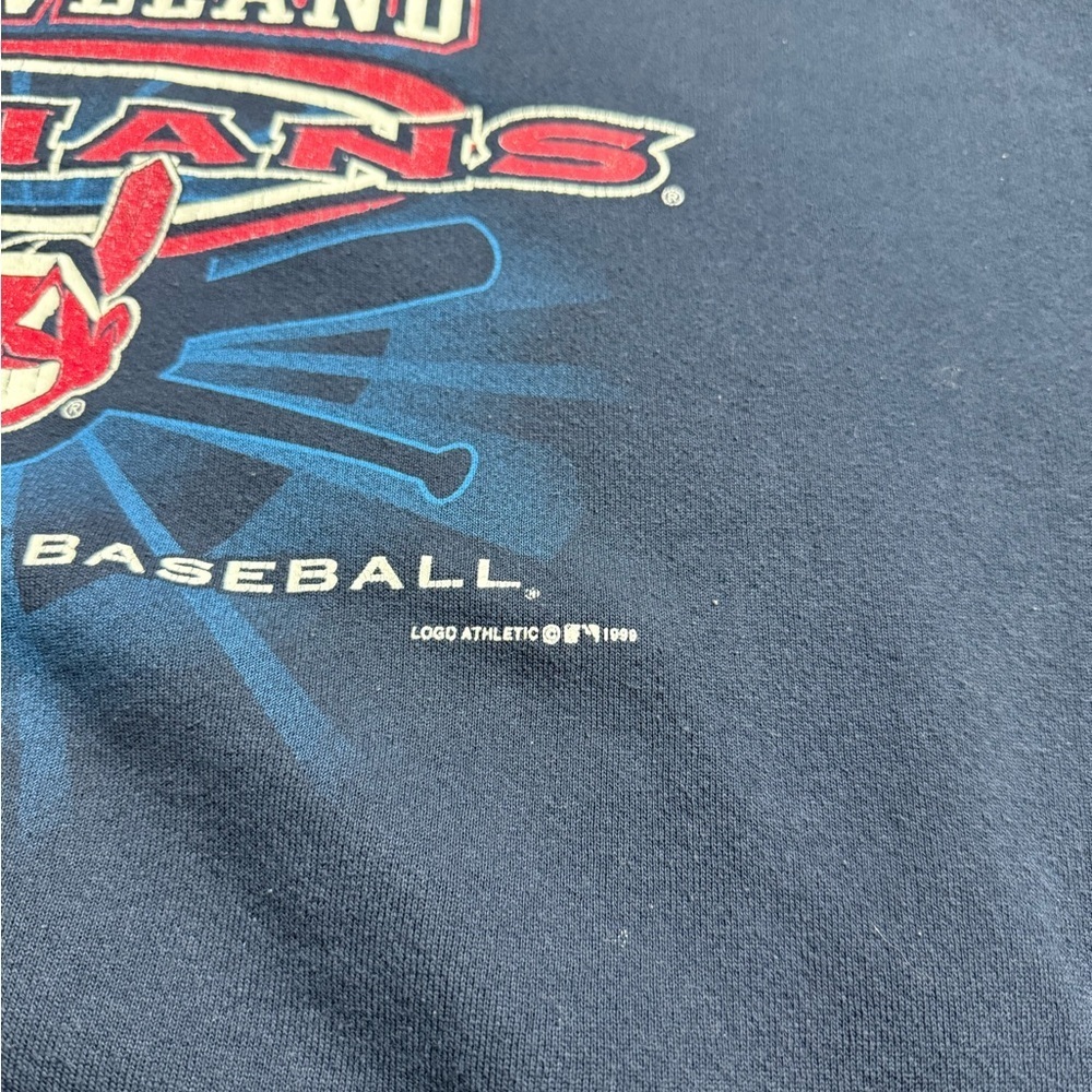 90s Logo 7 Cleveland Indians Crewneck Sweater - Picture 3 of 9